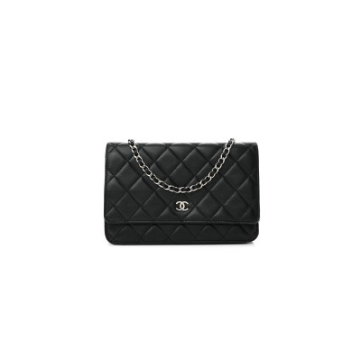 CHANEL LAMBSKIN QUILTED WALLET ON CHAIN WOC 1597447 (19*13*4cm)